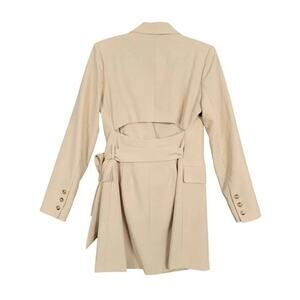 NEW ASTR Tan Blazer Wrap Dress Back Cutout Office Siren Trench Size Small